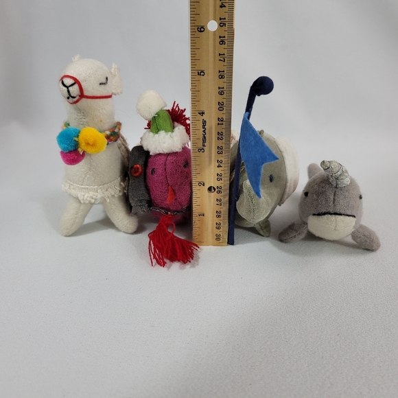 (14) Fabric Animals Christmas Holiday Ornaments - Llama Narhwal Elephant Bird - Picture 14 of 16